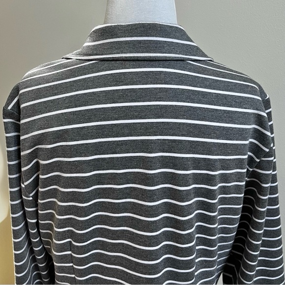 AE Sport~Nautical Striped Blazer~Size 14~Grey with White Stripes - Picture 6 of 9